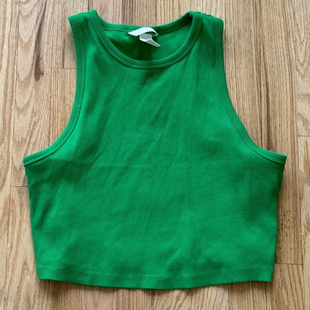 H&M Bright Green Sleeveless Crop Top